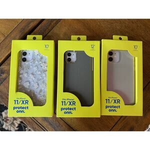 NEW Lot of 3 ONN iPhone 11/XR Phone Cases